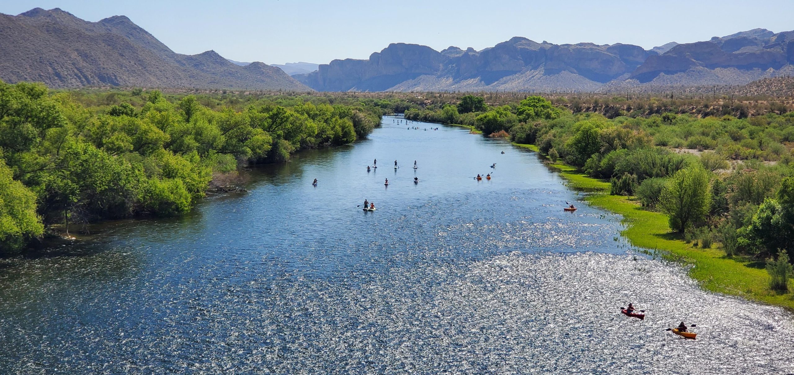 Drone shot showing Salt River