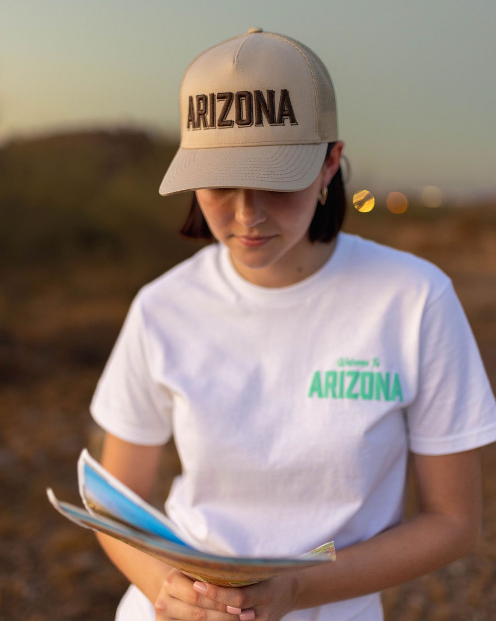 Arizona Embroidered Cap - Tan